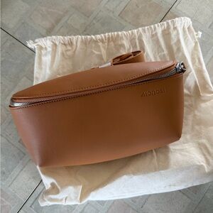 MONOS Saddle Tan Vegan Leather Metro Sling Crossbody Bag - NEW